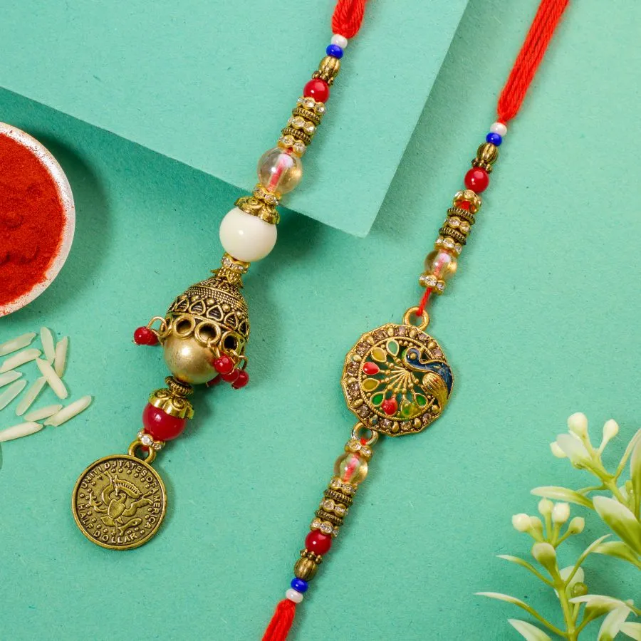 Kundan Bhaiya Bhabhi Rakhi Set 1