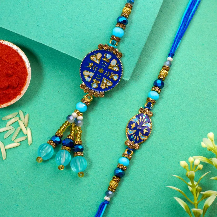 Elegant Kundan Rakhi Set for Loved Ones 1