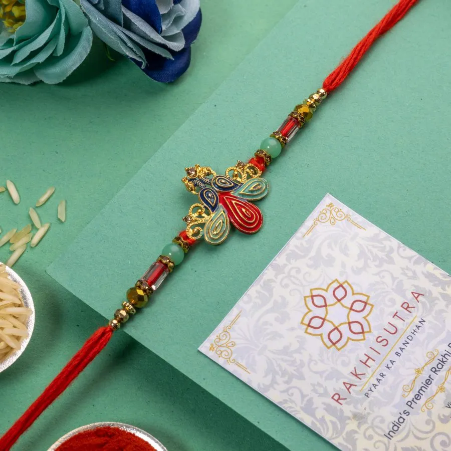 Artistic Peacock Rakhi Gift 1