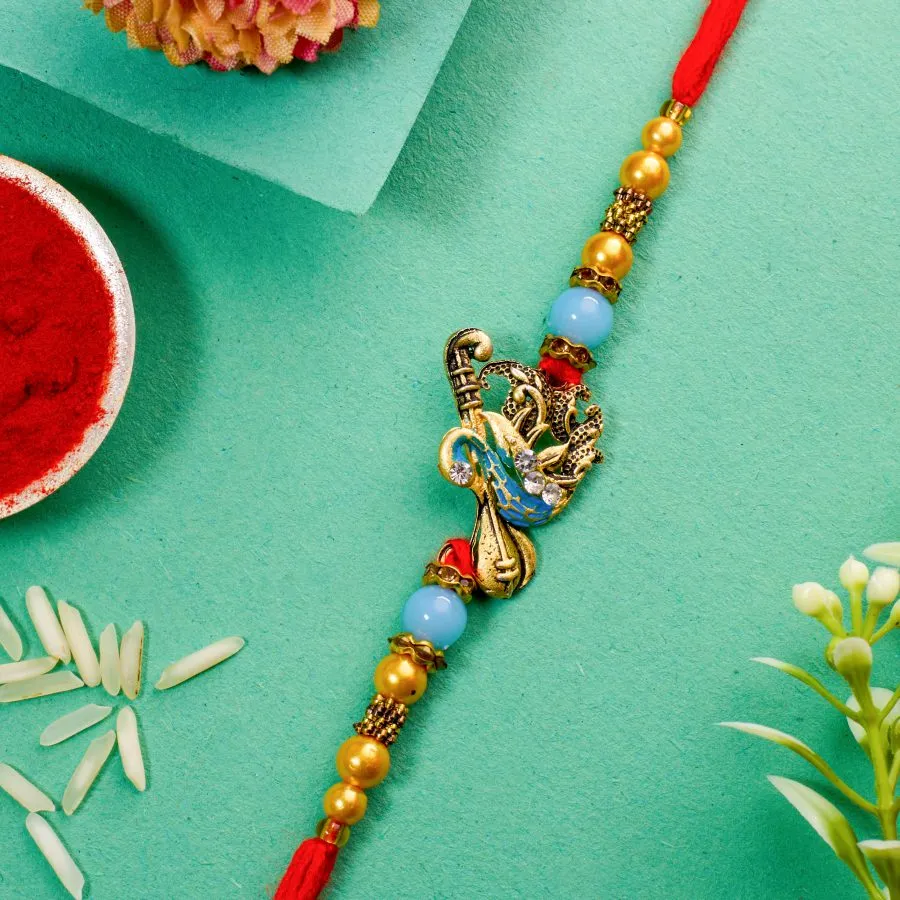 Vibrant Peacock Rakhi Gift Set 1