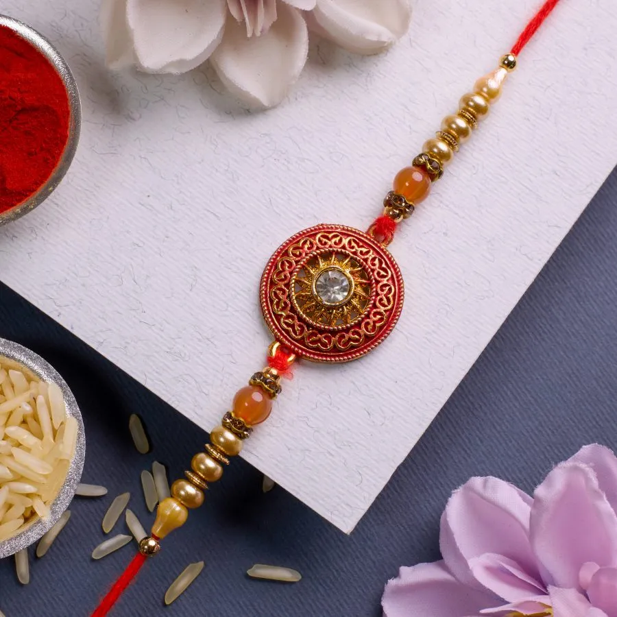 Elegant Kundan Rakhi Celebration Set 1