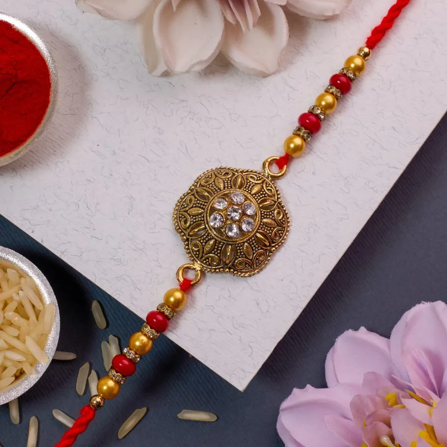 Stylish Kundan Rakhi 1
