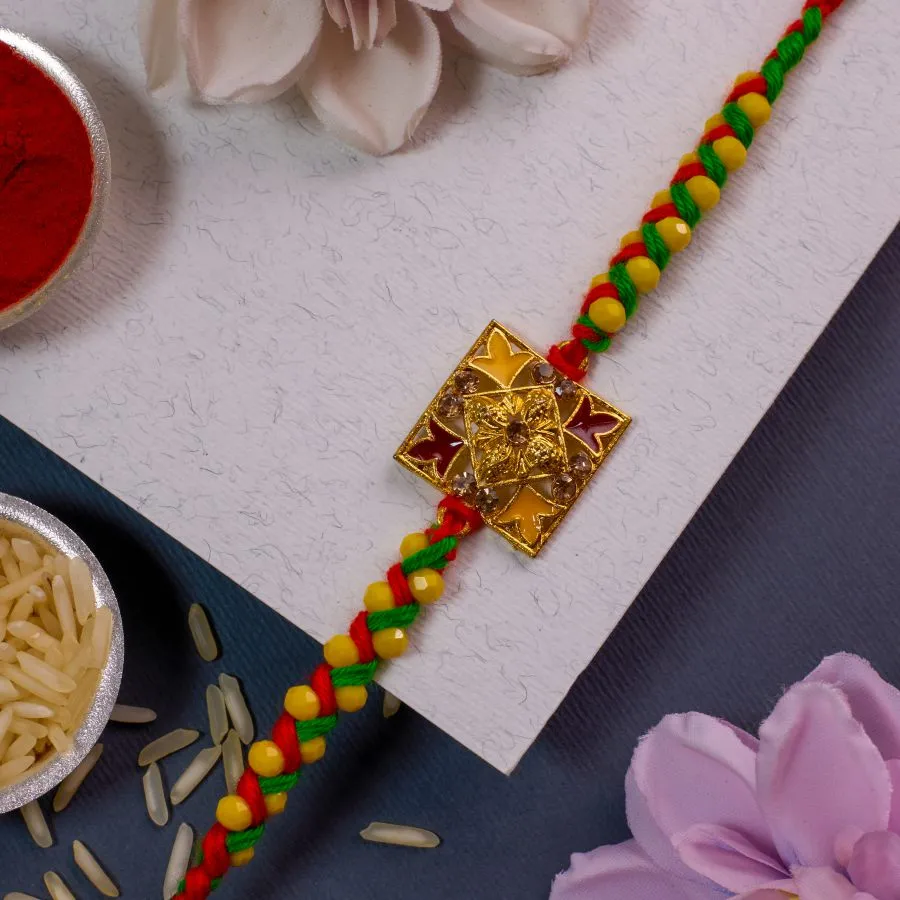 Floral Kundan Rakhi: A Touch of Elegance 1