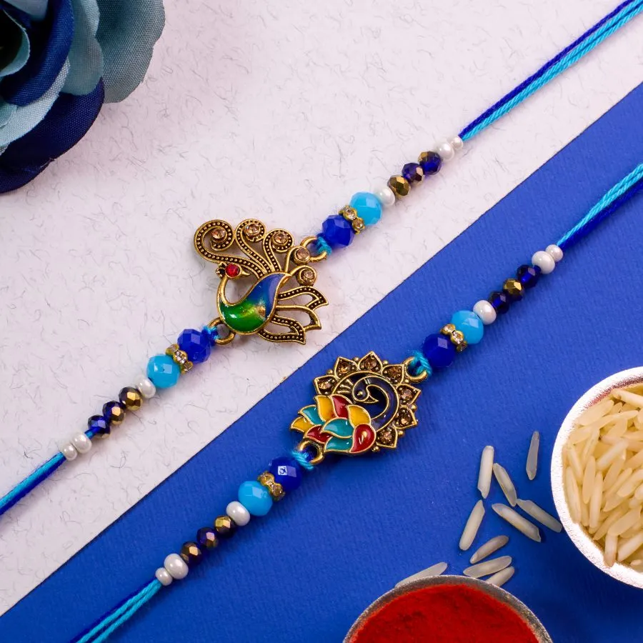Radiant Peacock Rakhi Celebration Set 1