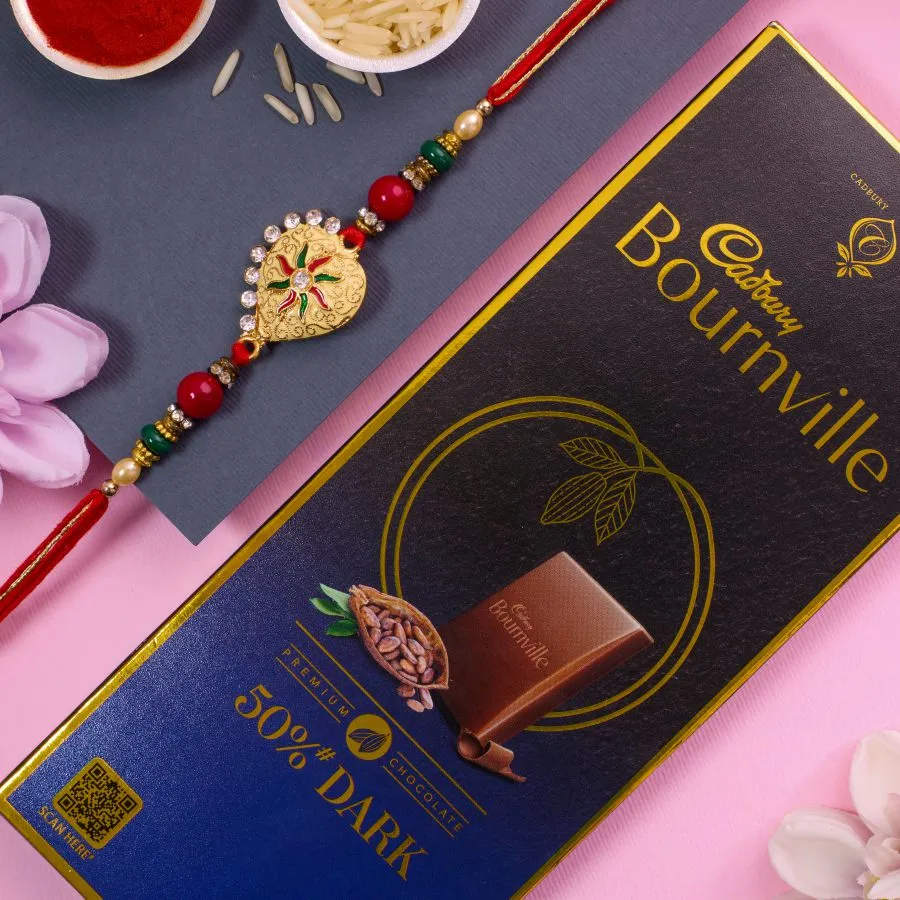 Kundan Sparkle Rakhi & Bournville Delight 1