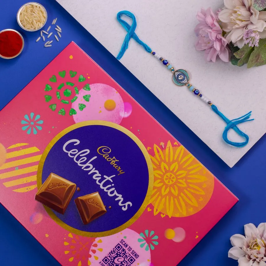 Evil Eye Rakhi with Cadbury Treats 1