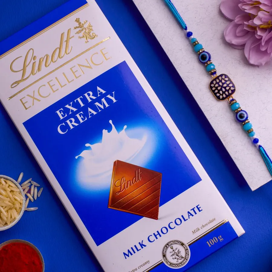 Evil Eye Rakhi Delight with Lindt Excellence 1