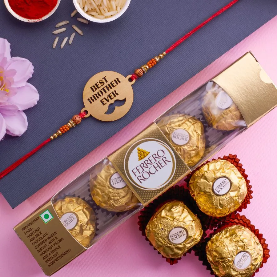 Best Brother Ever Rakhi with Ferrero Rocher 1