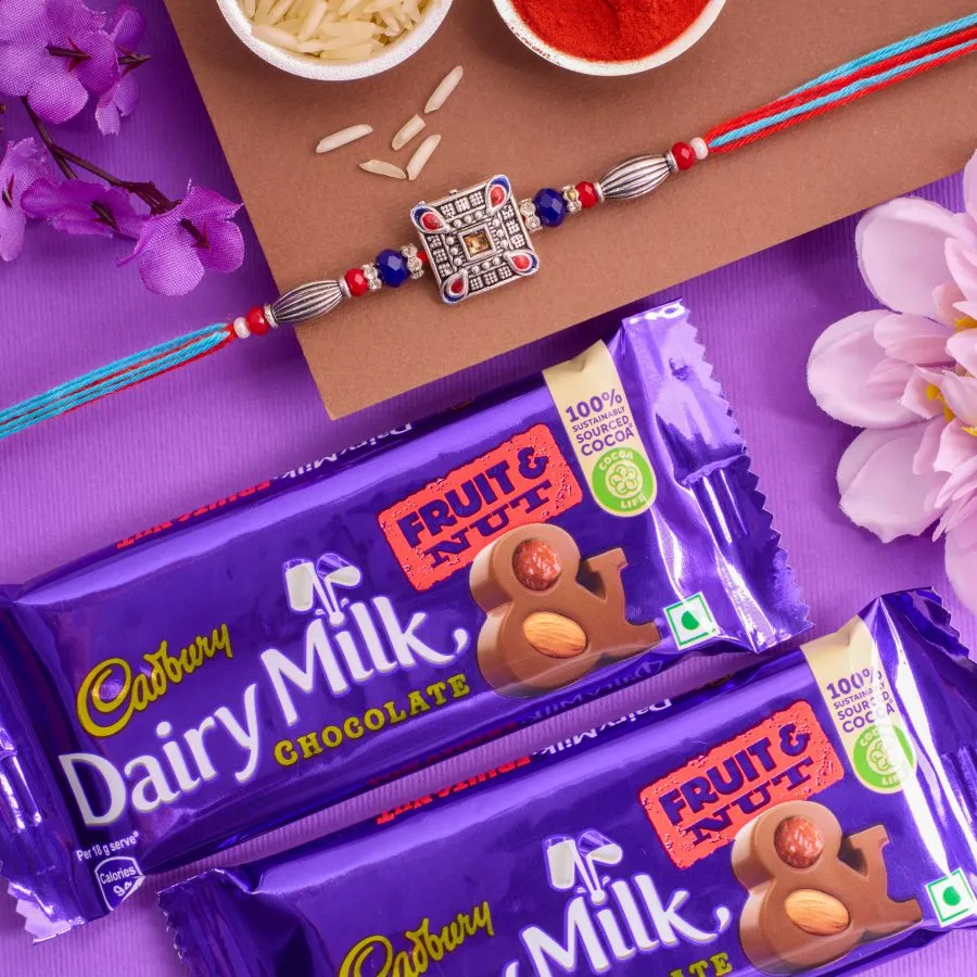 Sweet Kundan Rakhi & Chocolate Delight 1