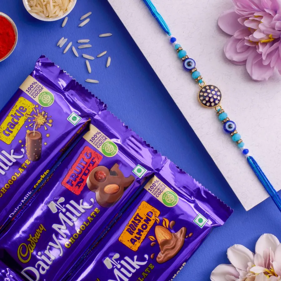 Festive Evil Eye Rakhi & Chocolate Surprise 1