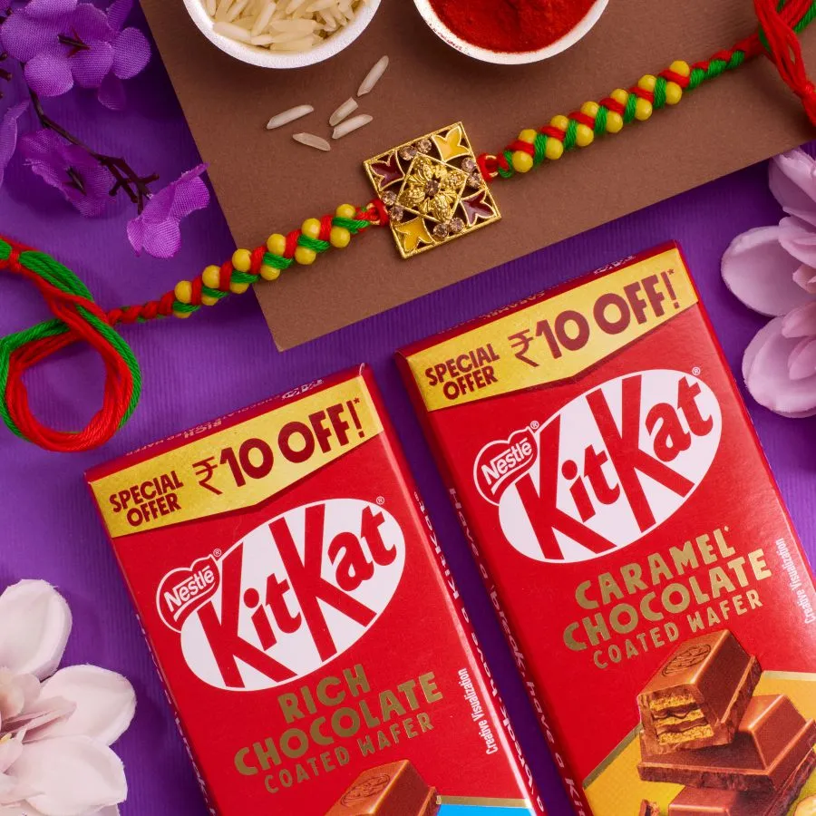 Floral Kundan Rakhi with Chocolate Bliss 1