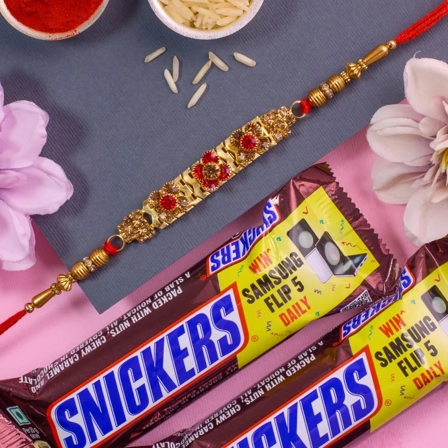 Dazzling Rakhi & Snickers Delight 1