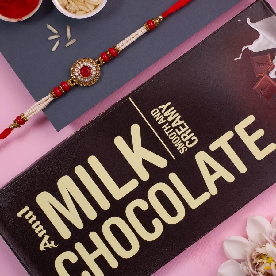 Heartfelt Kundan Rakhi & Amul Chocolate Treats 1