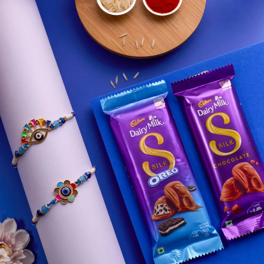 Festive Evil Eye Rakhi & Chocolate Indulgence 1