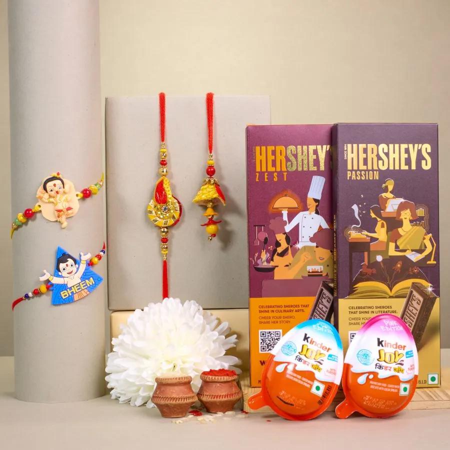 Family Rakhi Celebration with Chocolates 1