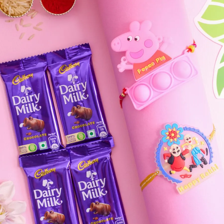Adorable Kids Rakhi with Dairy Milk 1