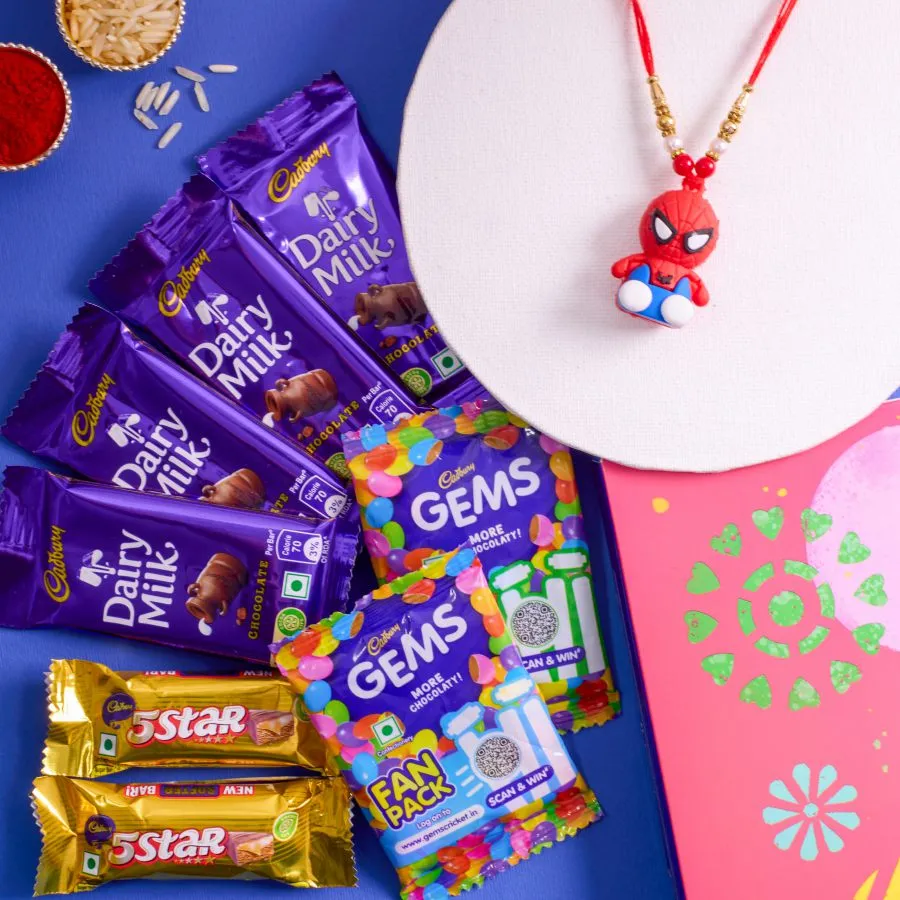 Superhero Rakhi Combo with Cadbury Treats 1