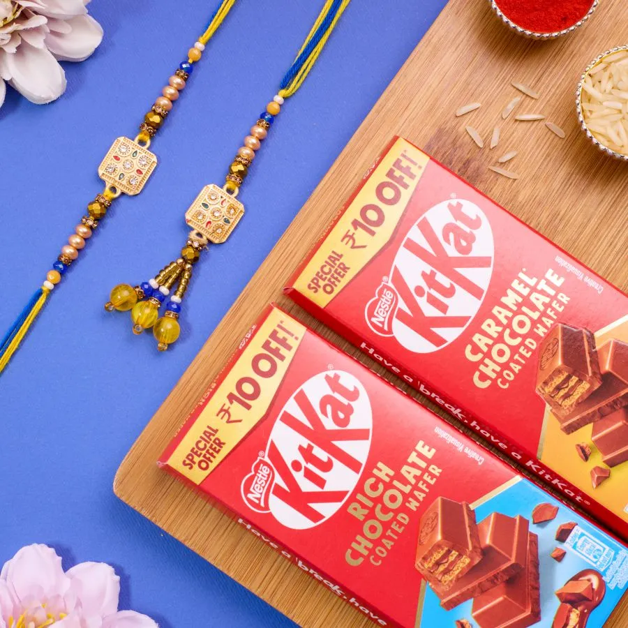Bhaiya Bhabhi Kundan Rakhi with KitKat Surprise 1