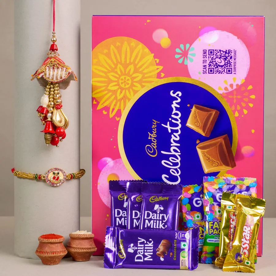 Divine Rakhi Set with Sweet Treats 1