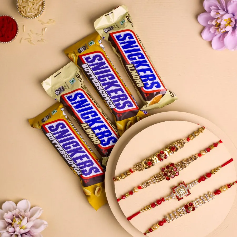 Delicious Snickers and AD Rakhi Combo 1