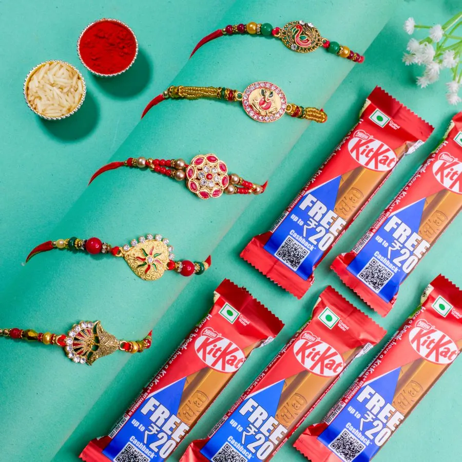 Festive Kundan Rakhi Set and KitKat Celebration 1