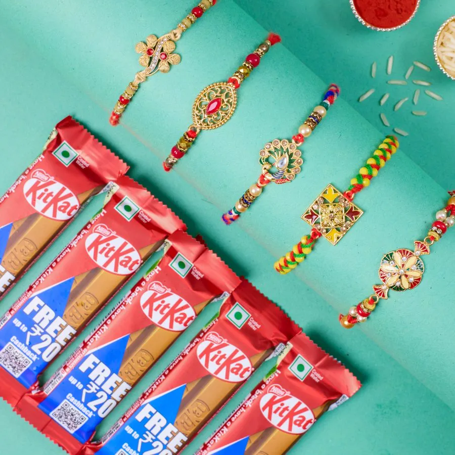 Kundan Rakhi Delight with Kitkat Treats 1