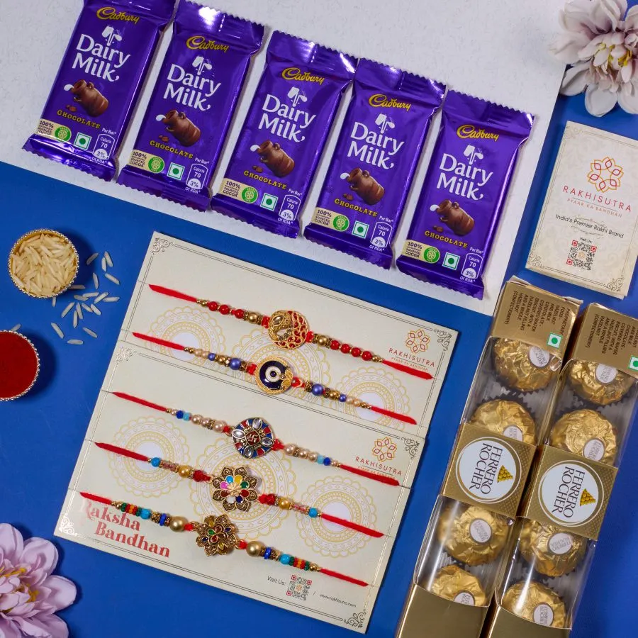 Kundan Rakhi & Choco Indulgence Set 1