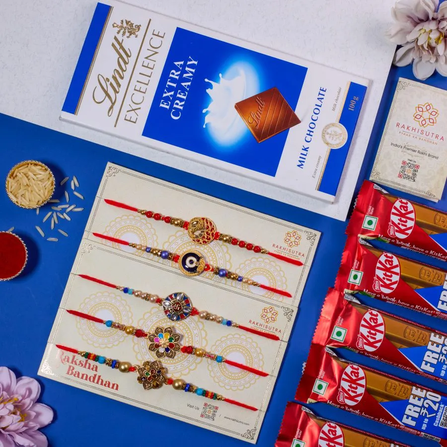 Evil Eye Rakhi and Lindt Chocolate Duo 1