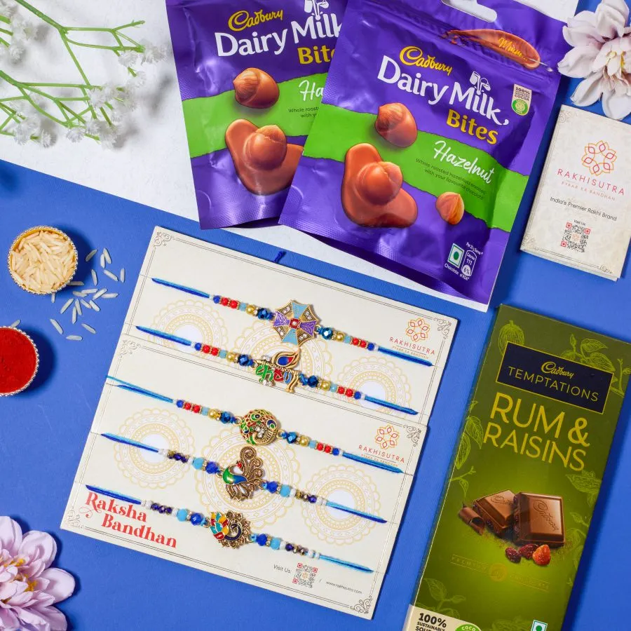 Kundan Rakhi & Chocolate Surprise Set 1
