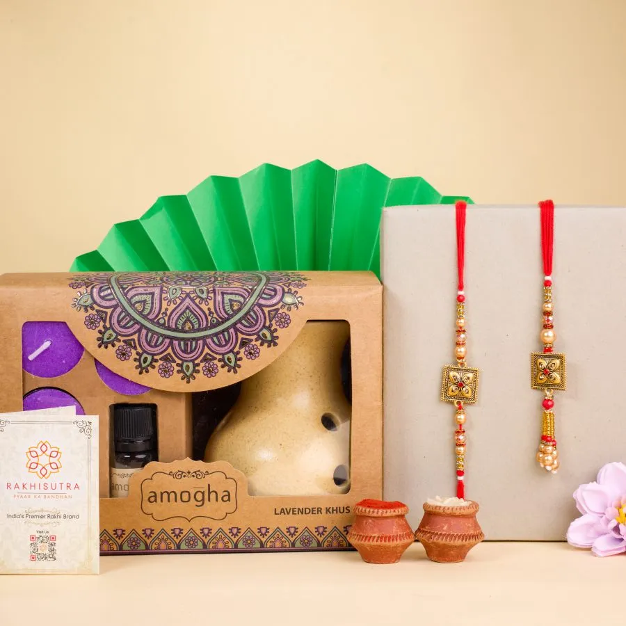 Kundan Rakhi Set and Aroma Vaporizer 1