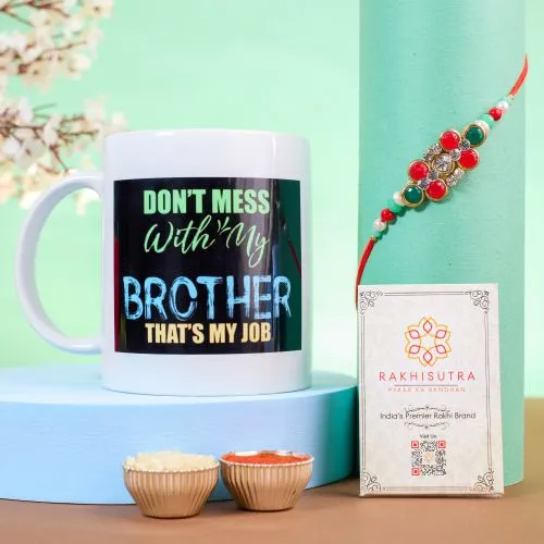 AD Rakhi with Fun Quote Mug 1