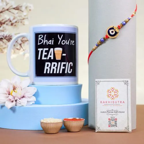 Evil Eye Rakhi & Mug Magic Combo 1