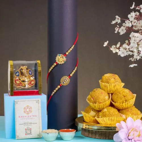 Divine Rakhi Set with Sweet Indulgence 1