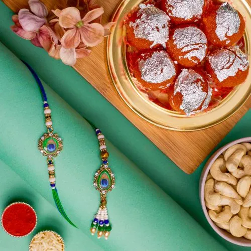 Designer Bhai Bhabhi Rakhi N Treats Gift Set 1
