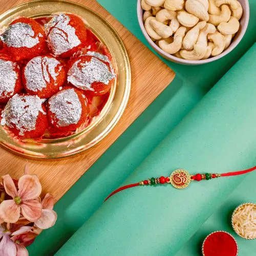 Spiritual OM Rakhi & Treats Celebration Set 1