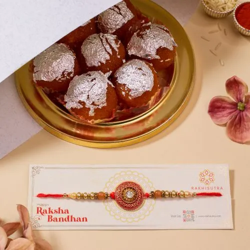 Kundan Rakhi N Premium Laddu Delight 1