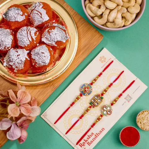 Stunning Kundan Rakhi N Treats Bliss 1