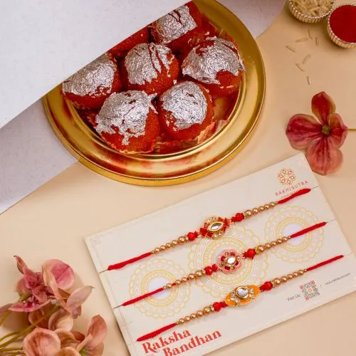 Kundan Rakhi & Ghee Laddu Treat 1