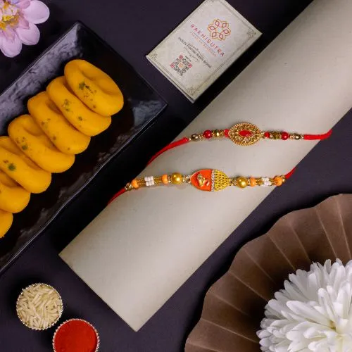 AD and Kundan Rakhi with Kesar Peda 1