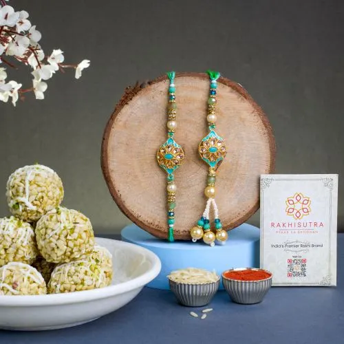 Bhaiya Bhabi Rakhi with Kaju Laddus 1
