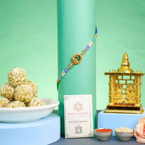 Kundan Ganesha Rakhi Blessings with Sweet Treats 1