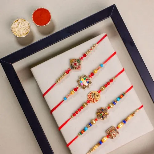 Graceful Kundan Rakhi Set 1