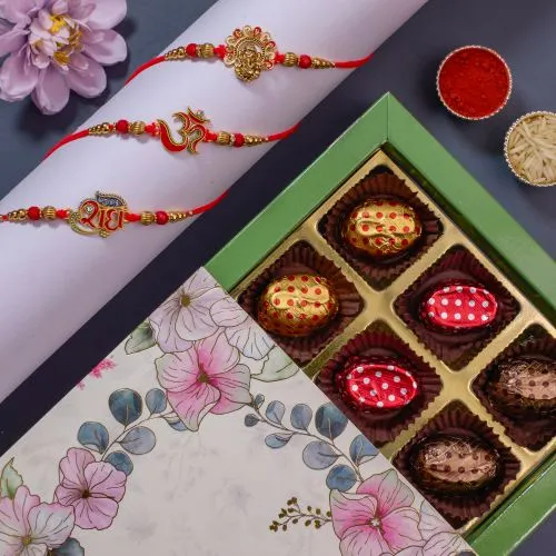 Elegant Rakhi & Chocolate Luxury Set 1