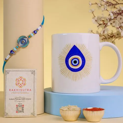 Evil Eye Protection Rakhi & Mug Set 1