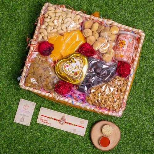 Premium Designer Rakhi & Gourmet Basket 1
