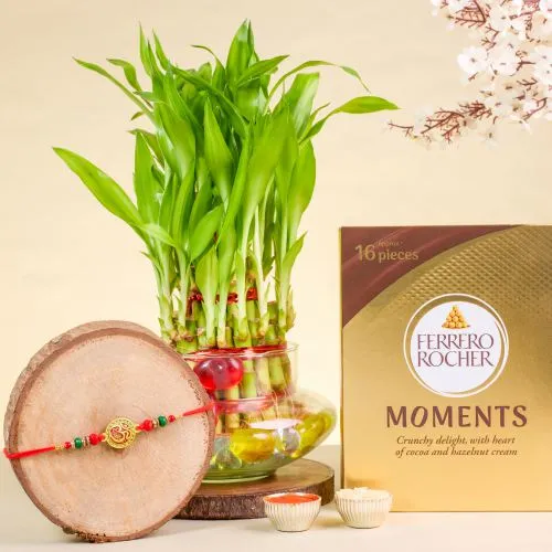 Serene OM Rakhi with Treats & Gifts Set 1